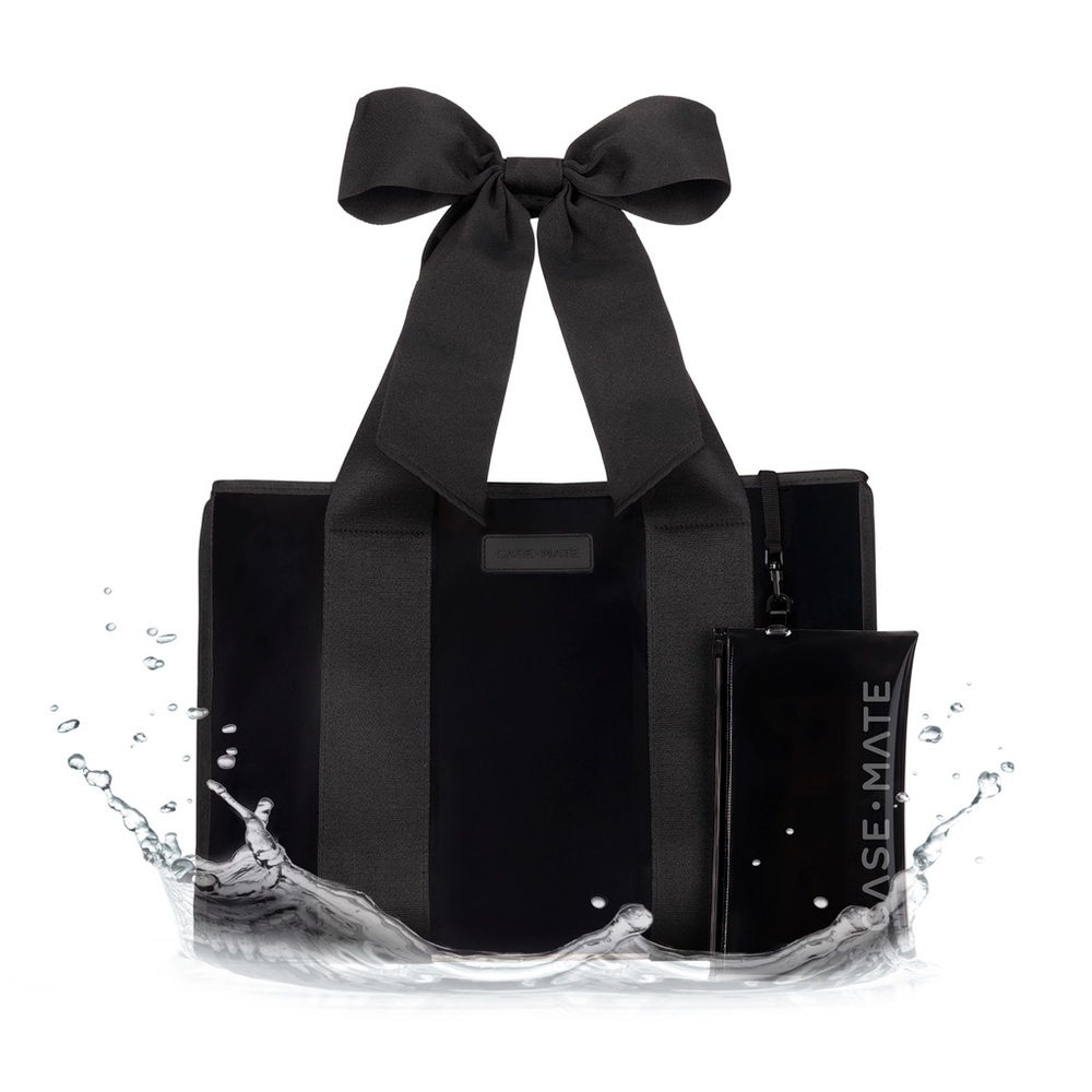 Case-Mate Special Edition Bow Black Beach Tote with Phone Pouch